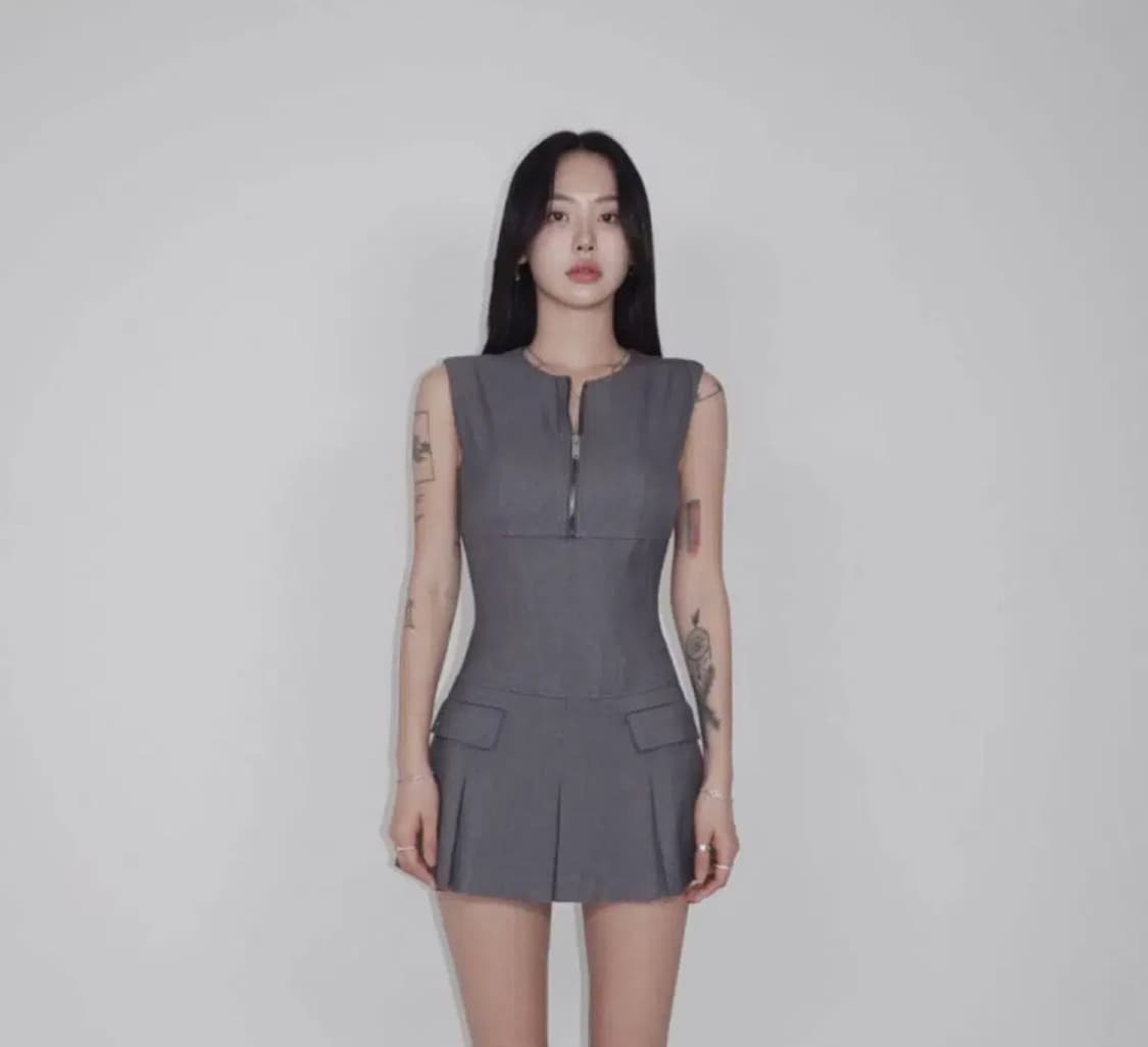 페일제이드 지퍼라인드레스 차콜 상품이미지1