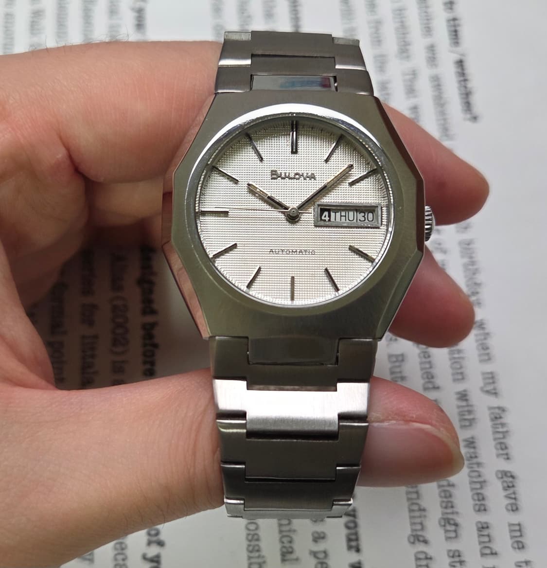 빈티지 부로바 옥타 오리지널 와플판 데이데이트 오토매틱 뻐뻐시 브슬 ve 상품이미지3