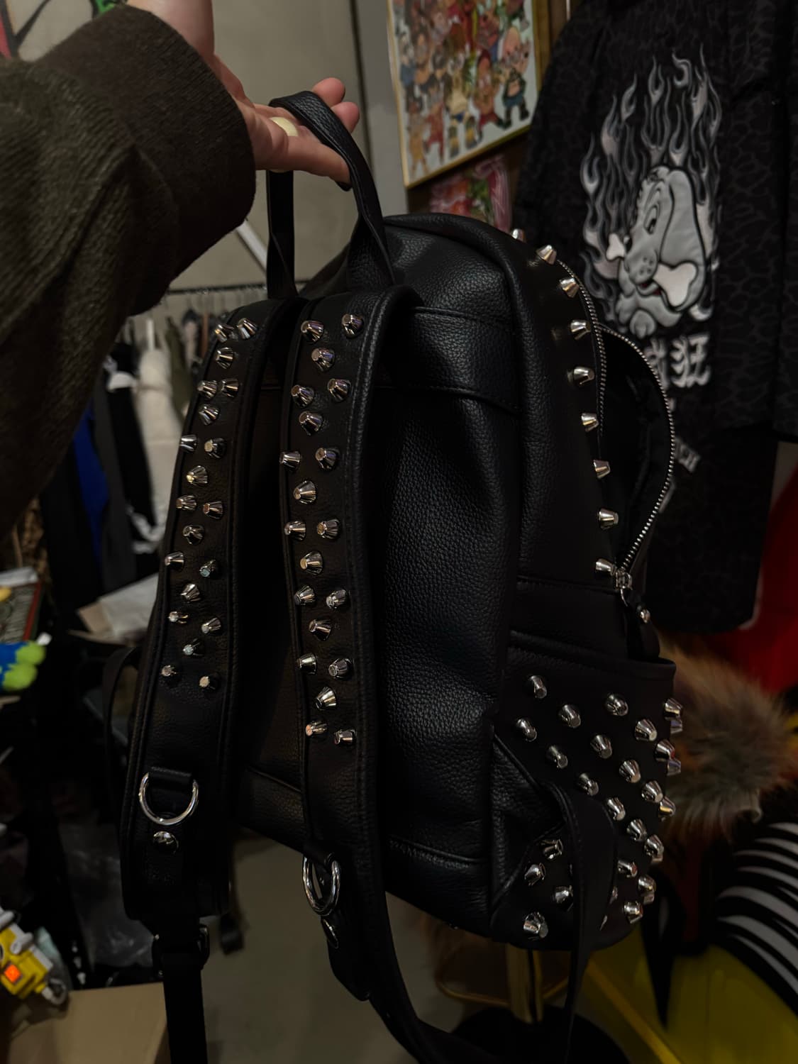 KRY 지뢰 락펑크 락시크 레더 백팩 가방 상품이미지2