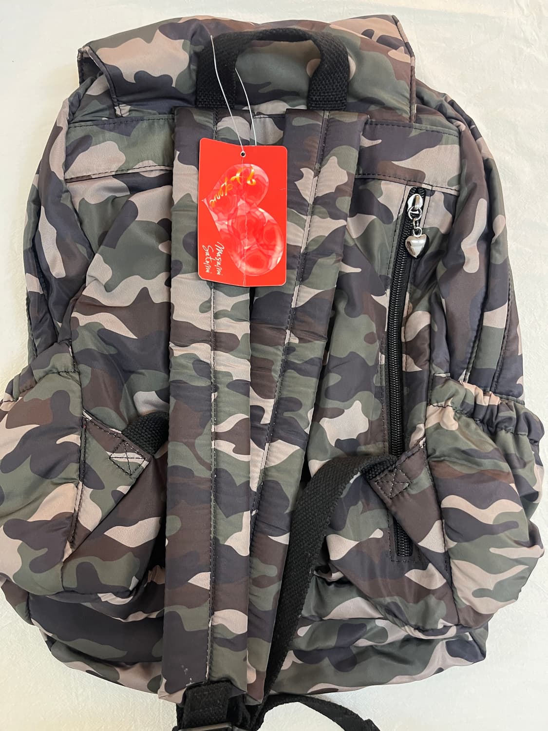 밀리터리 패턴 플라워 포인트 패딩 백팩🎒 상품이미지8