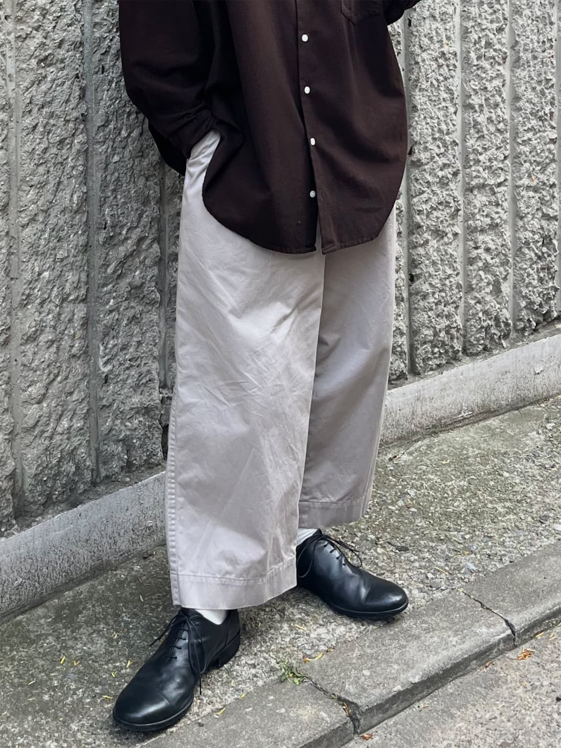 [M] 이얼즈어고 Y-959 오키야마 원턱 와이드 데님 에크루 상품이미지1