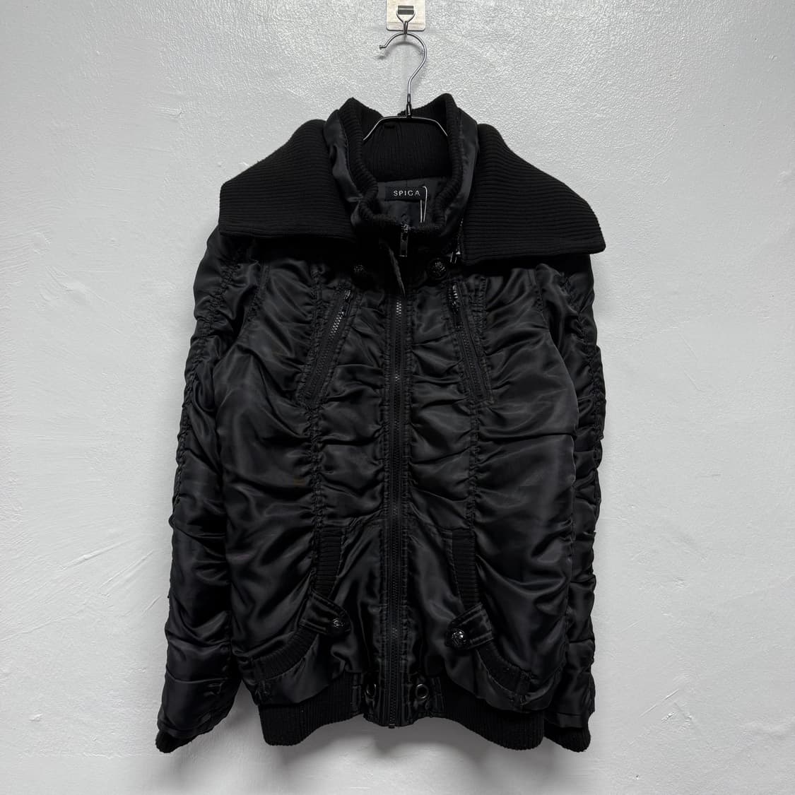 Y2K 셔링 디테일 하이넥 자켓 상품이미지1