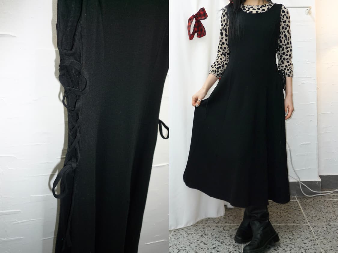 modern noir ribbon dress 상품이미지1