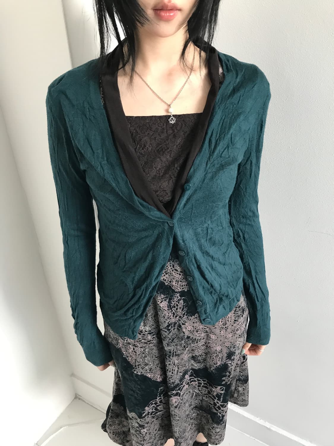 (Vintage)Lace v neck slip dress 상품이미지2