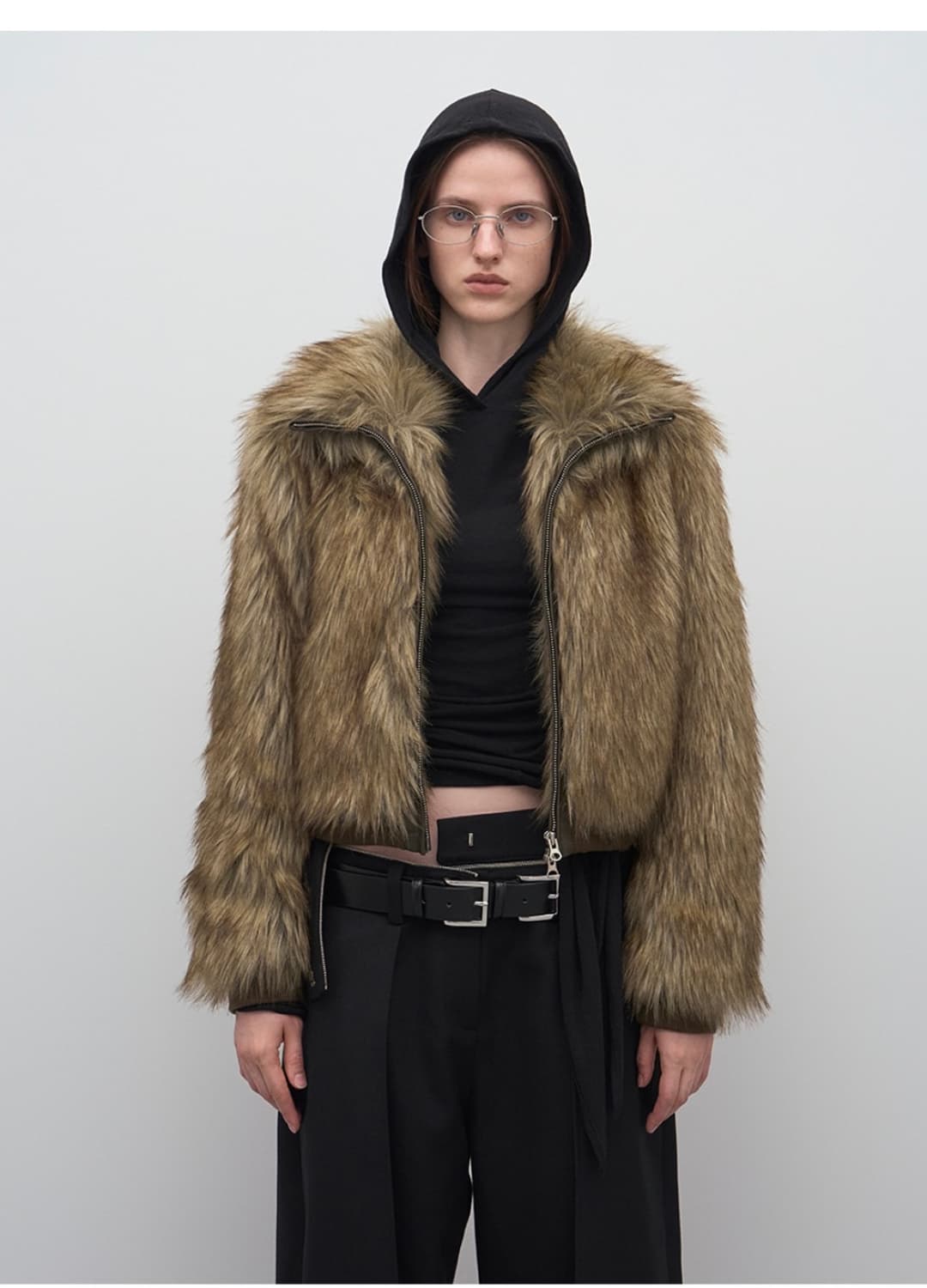 LCDC 엘씨디씨 퍼 집업 자켓 브라운 상품이미지2