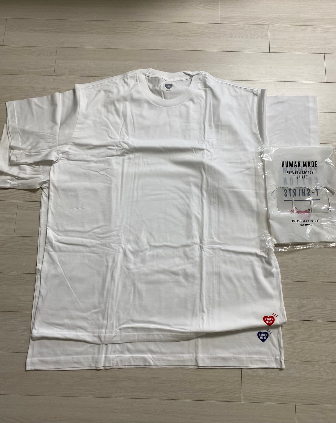 휴먼메이드 티셔츠 화이트 3팩 새상품 xl 2개일괄 상품이미지2
