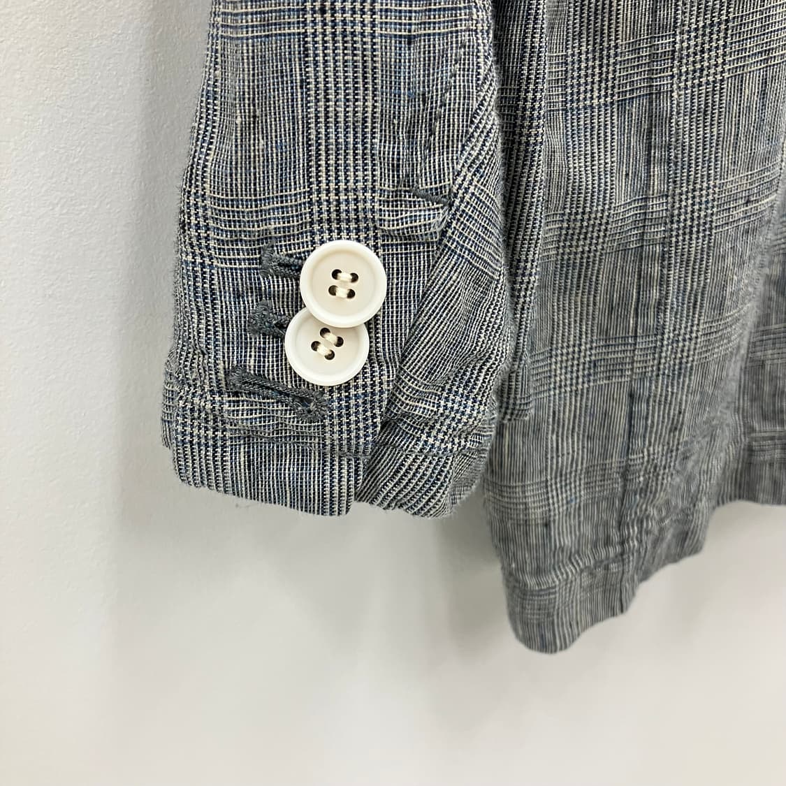비이커 그레이 체크 패턴 린넨 블레이저 002 상품이미지5