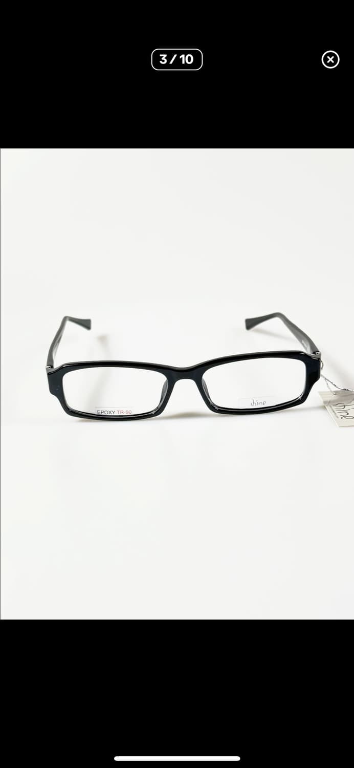 샤인 Shine 블랙 뿔테 스퀘어 에폭시 프레임 빈티지 안경 상품이미지3