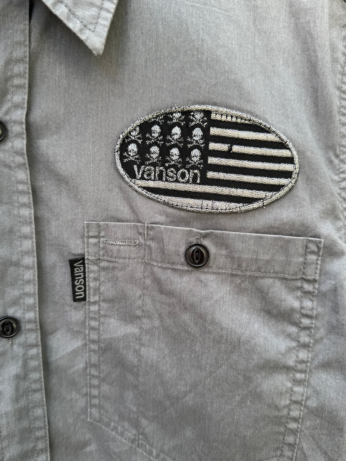 밴슨 선페이드 자수 셔츠 상품이미지4