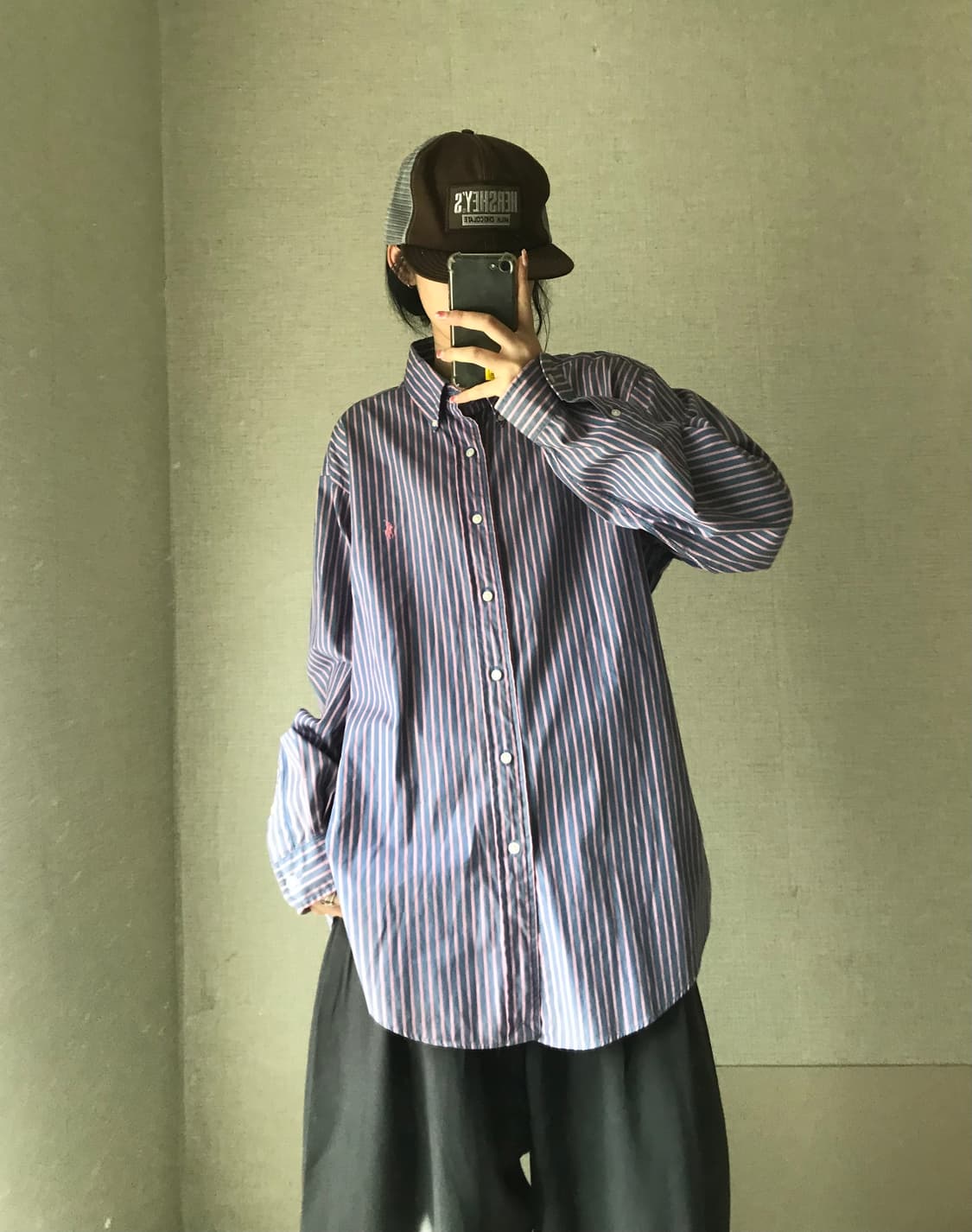 폴로 스트라이프 오버핏 셔츠 상품이미지3