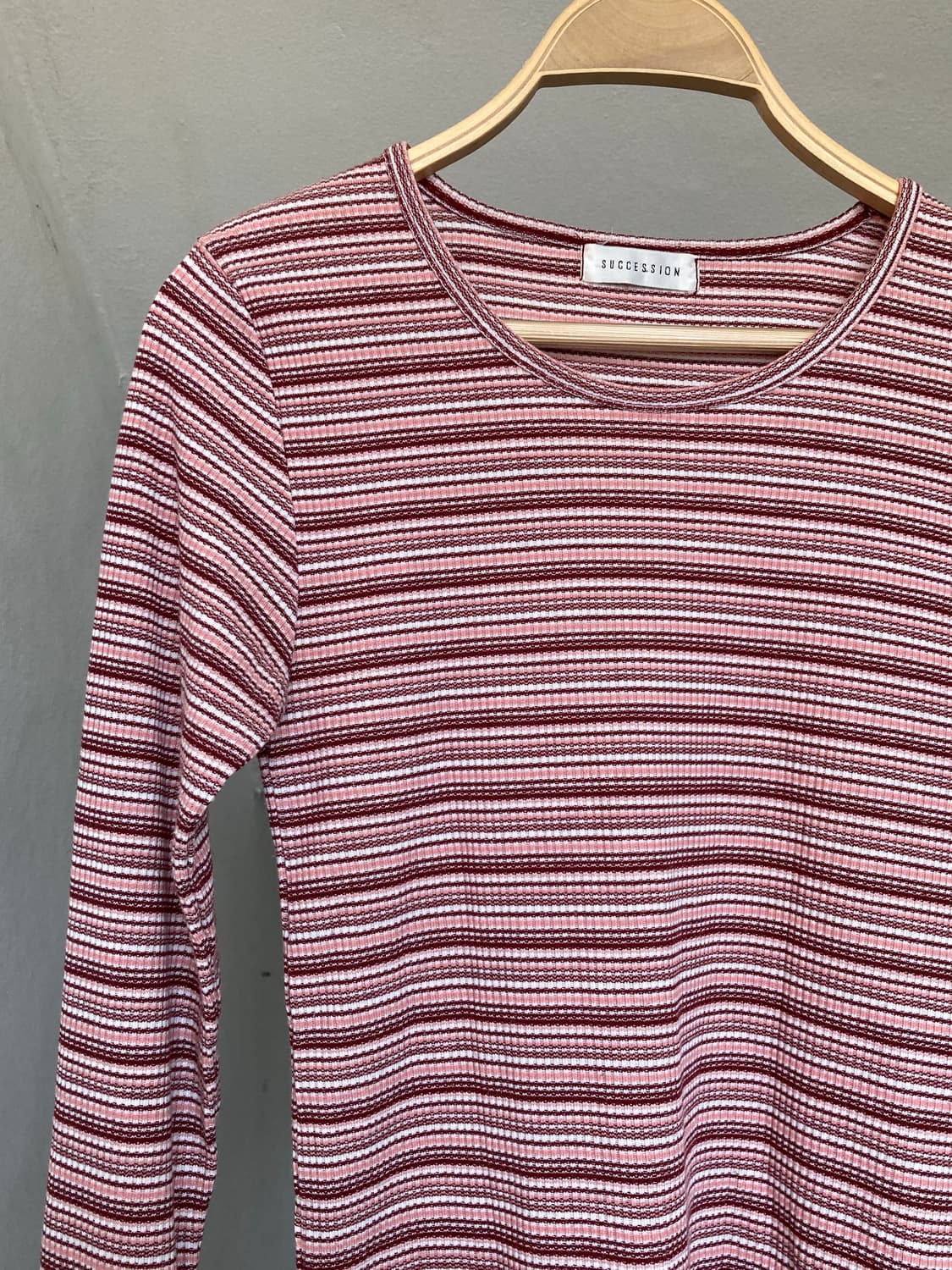 딸기 스트라이프 레이어드 긴팔티 상품이미지2