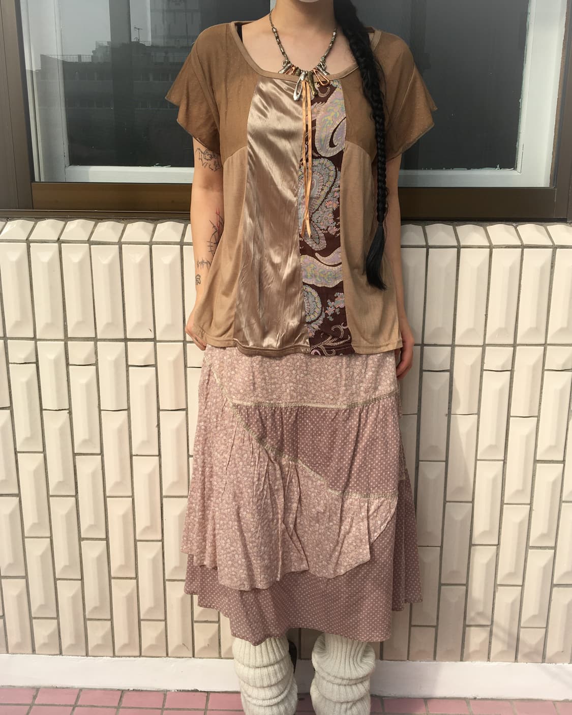 Patch work point skirt 상품이미지4