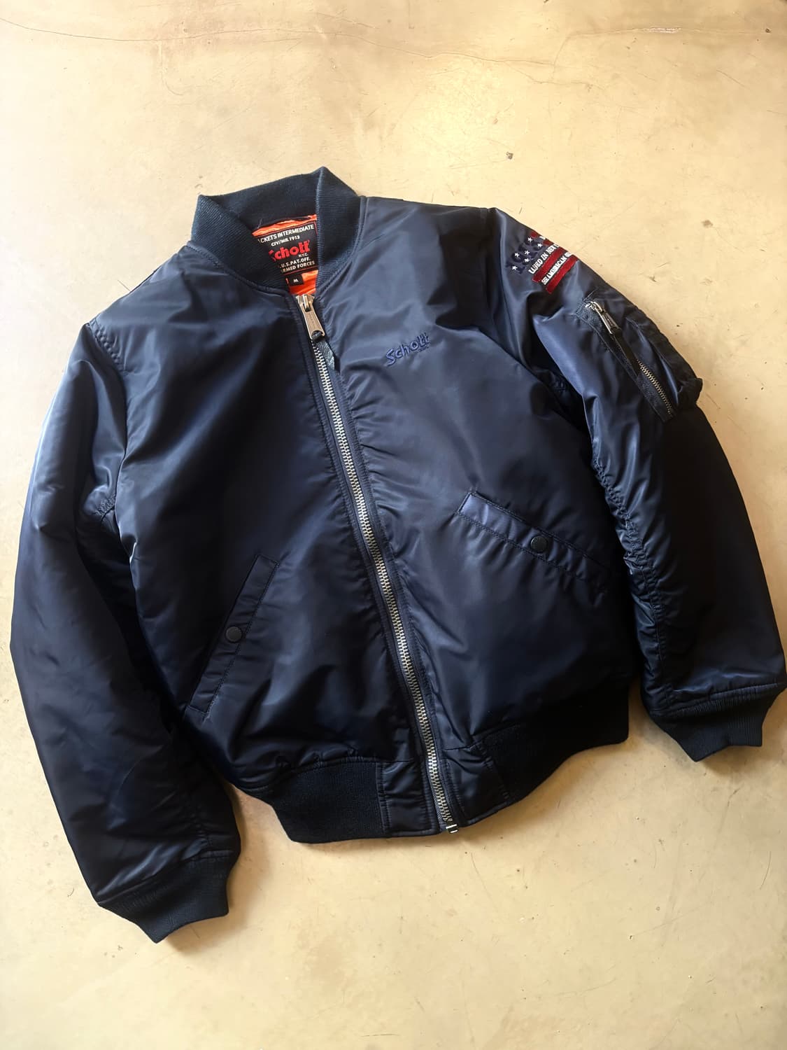 쇼트 성조기 자수 봄버 자켓 상품이미지1