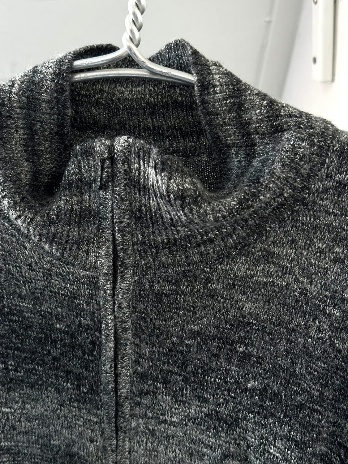 Pattern knitted 2way neck zip jacket 상품이미지8