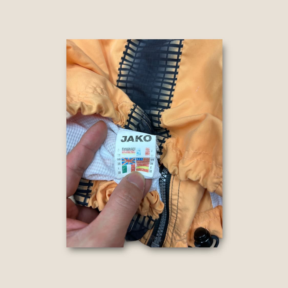 L017 JAKO 90s 오렌지 스트라이프 빈티지 윈드 재킷 S-M 상품이미지4