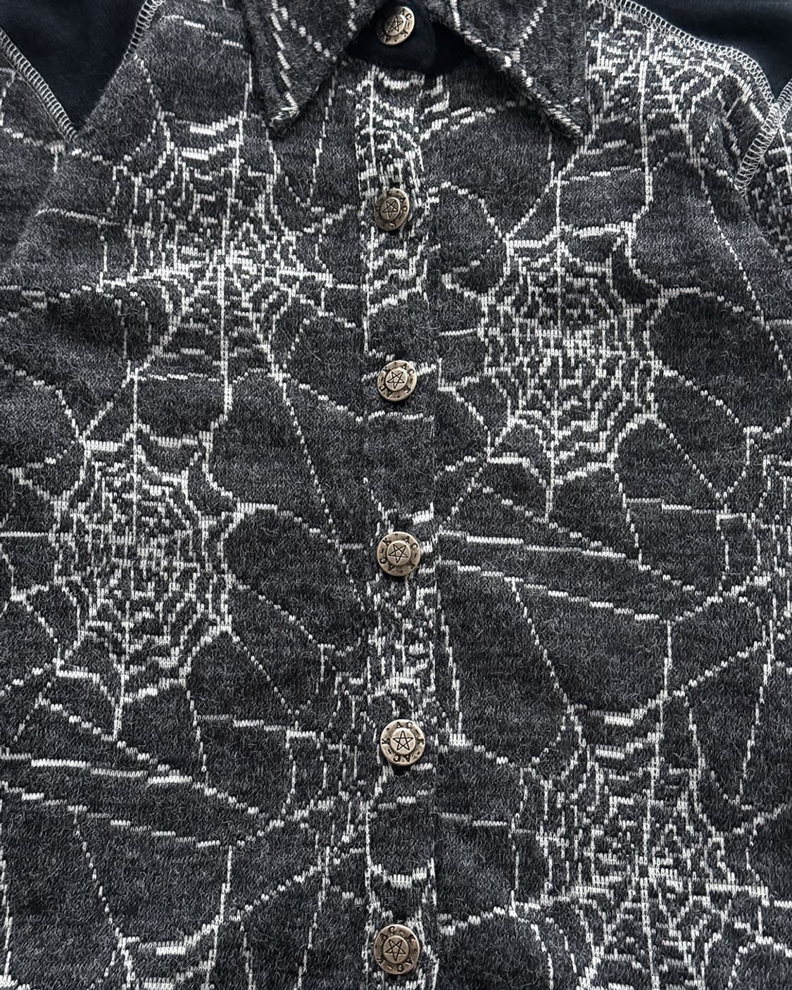 2000s Ozz On Spider Web Knit Shirt 상품이미지2