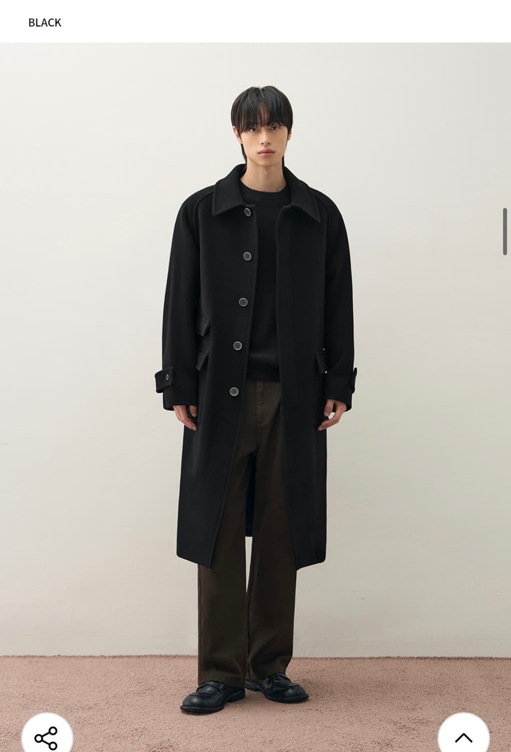 (새상품)(XL) 드로우핏 컨사이즈 울 원더 발마칸 코트 BLACK 판매 상품이미지4