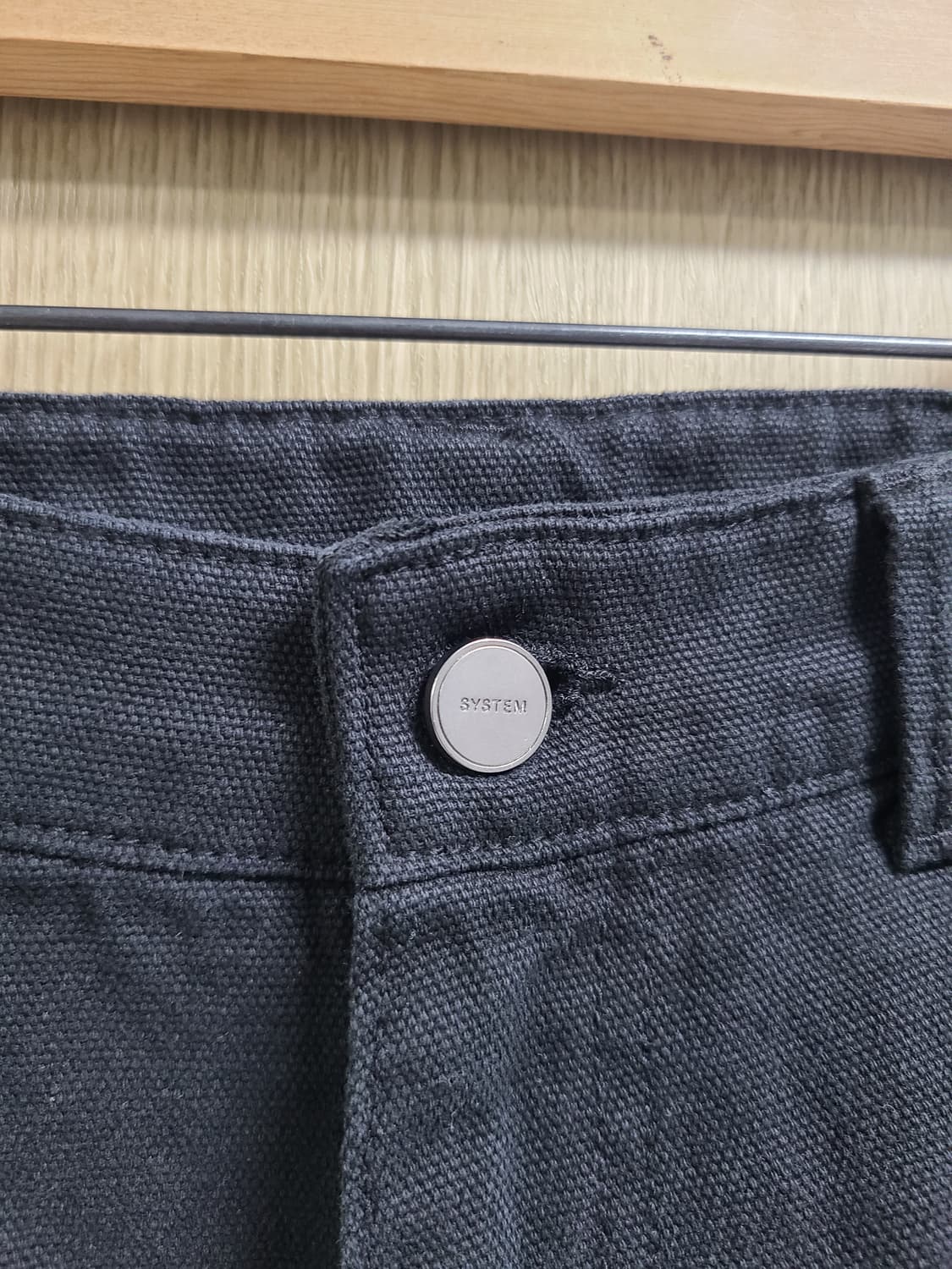 시스템옴므 와이드핏 블랙 워크웨어 스타일 바지 상품이미지2