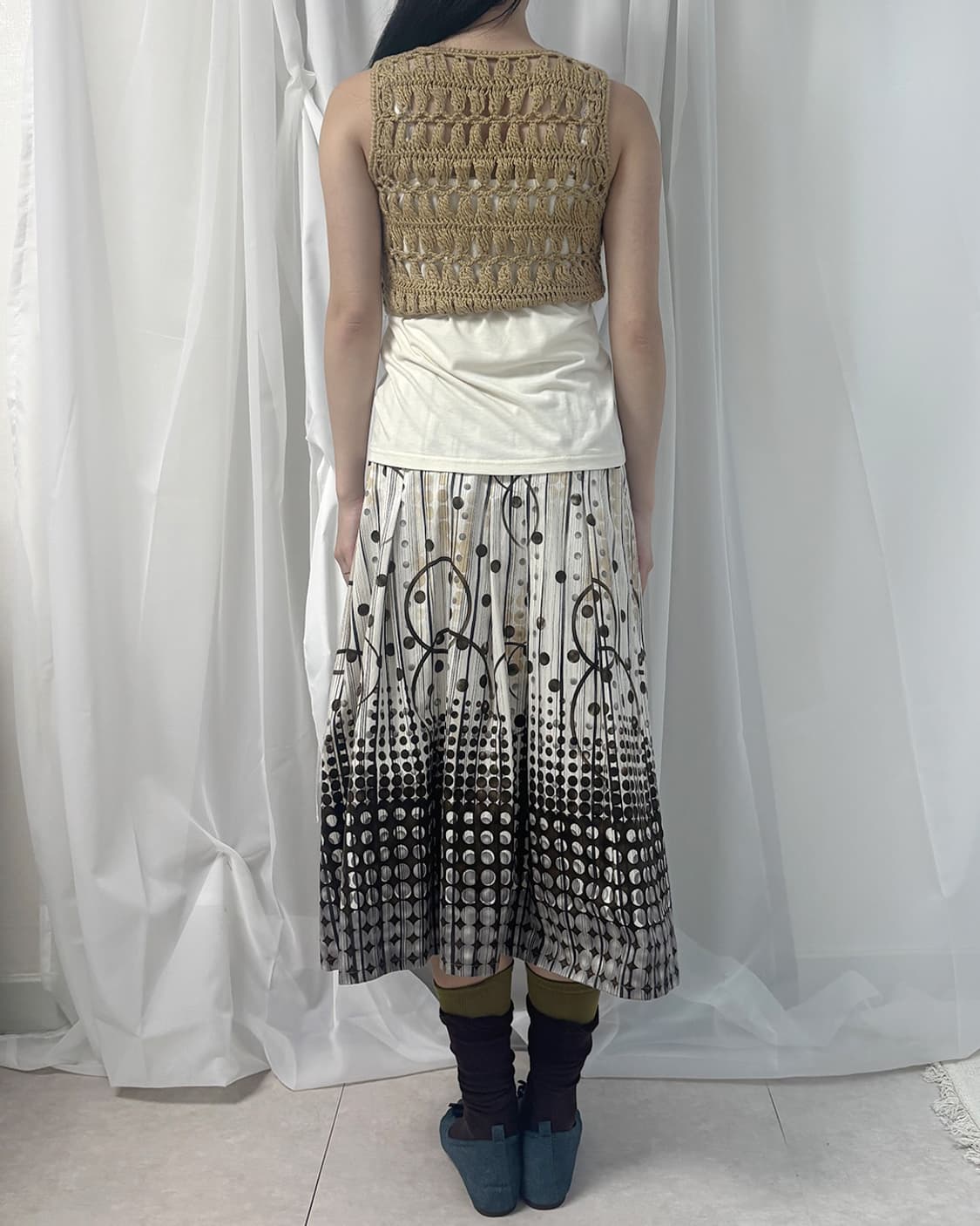 latte crochet one-button bolero vest 상품이미지7