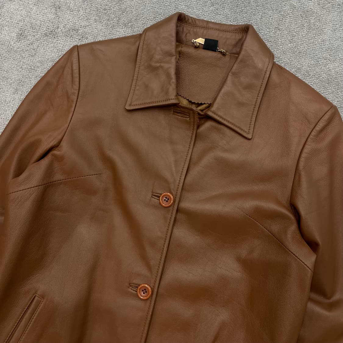 66 빈티지 양가죽 브라운 레더자켓 상품이미지2