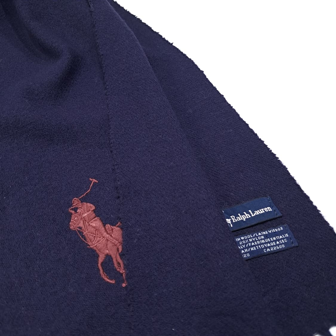 MX624 폴로 00s 이태리판 울 빅포니 네이비 머플러 목도리 상품이미지4