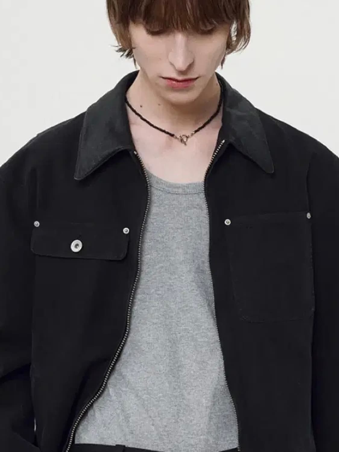 토니웩 레더 카라 가먼트 워싱 워크자켓 상품이미지2