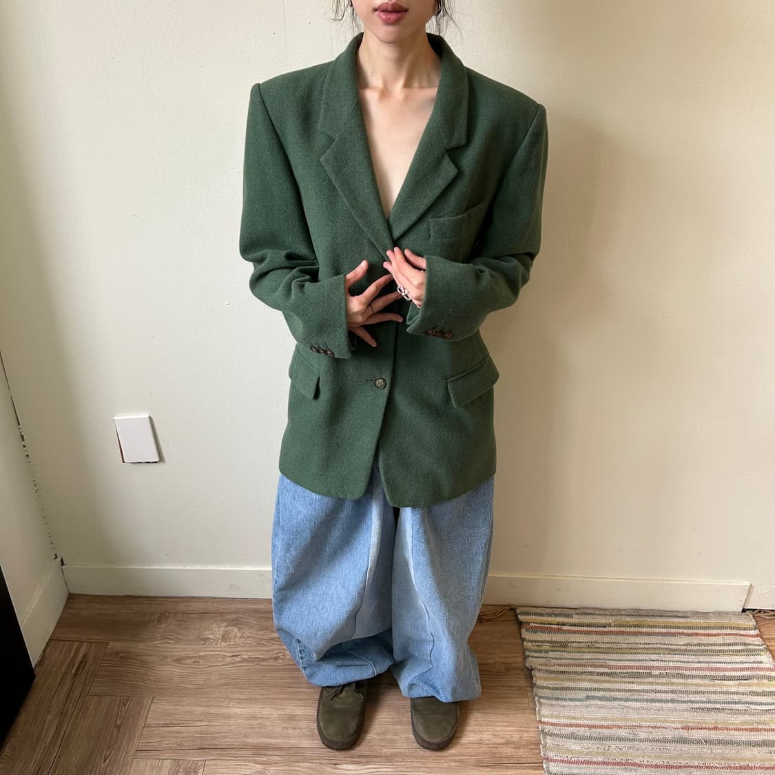 막스마라 모스그린 트위드 자켓 상품이미지1