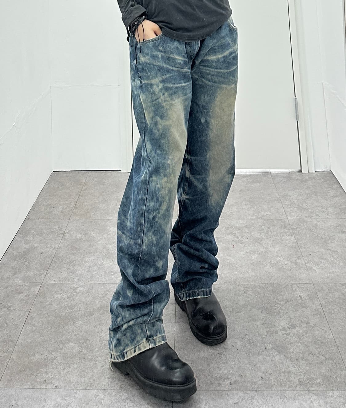 NONE vintage bleach washing denim 상품이미지3