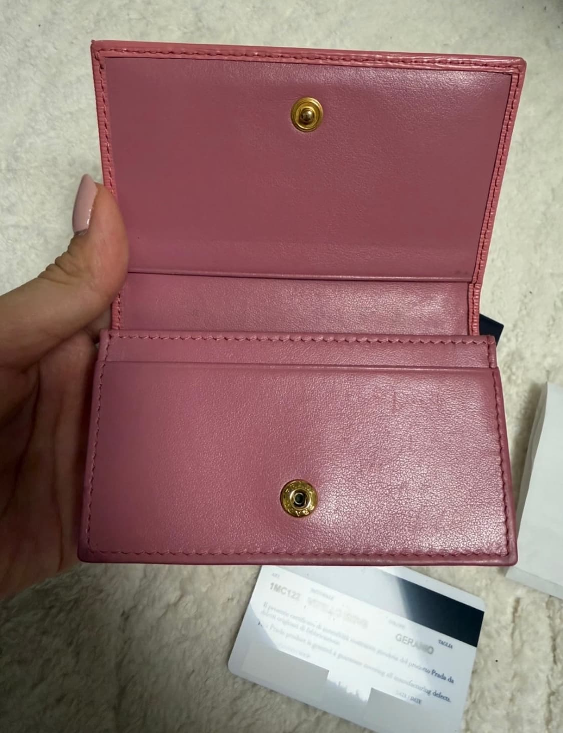 (정품)프라다 비텔로 무브 카드 지갑 핑크 상품이미지3