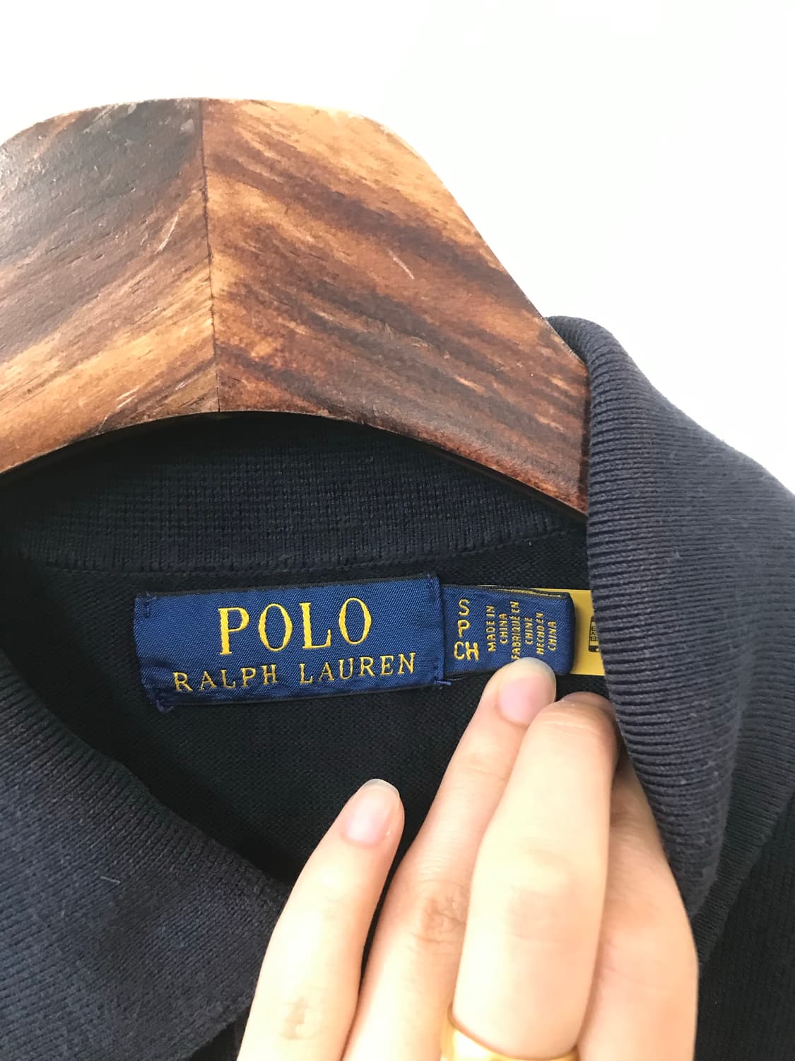 폴로 랄프로렌 자수로고 네이비 반팔 카라 니트 상품이미지6