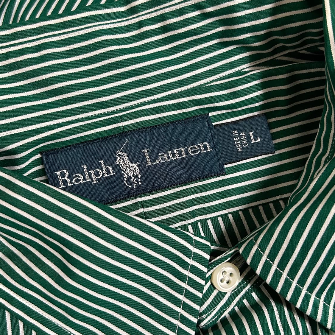 폴로 랄프로렌 스트라이프 셔츠 그린 L 상품이미지7