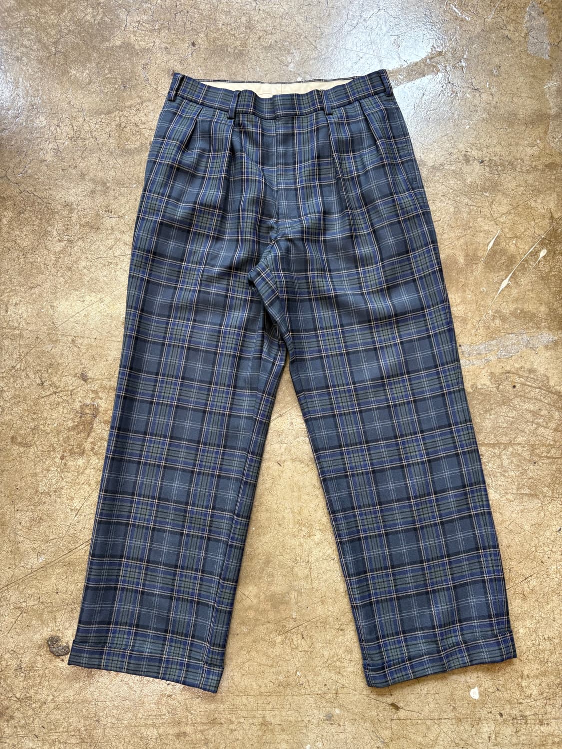 90s Jpress 울 투턱 체크 슬랙스 상품이미지1