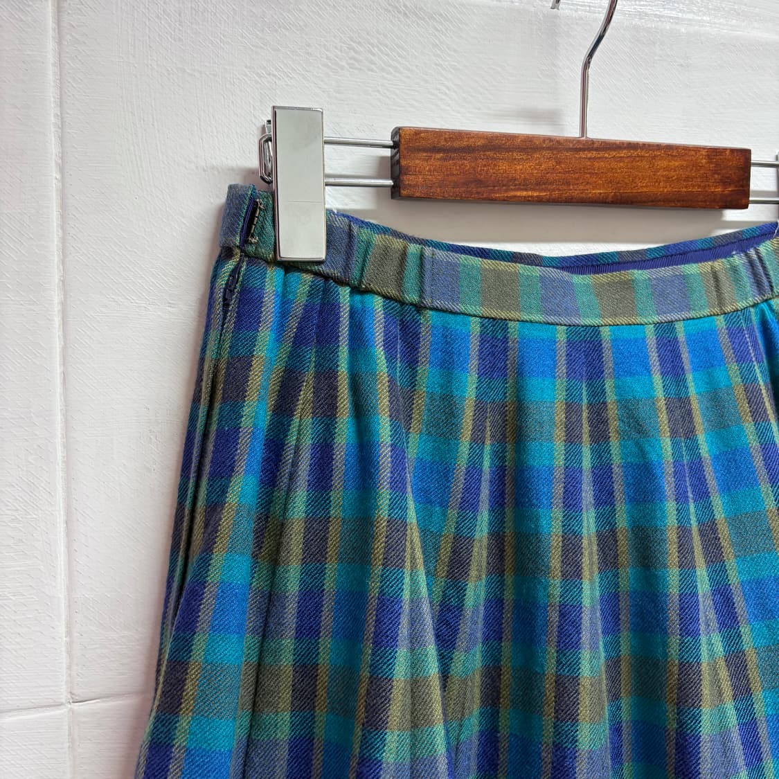 비비드 체크 울 플레어 미디 스커트 (JPN) 상품이미지4