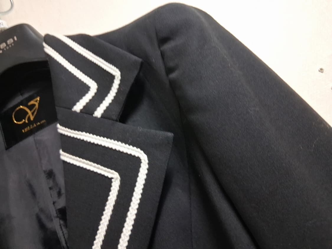 일본빈티지 VELLA 화이트라인카라 춘추 검정숏쟈켓 이쁜실루엣 66일본산 상품이미지4
