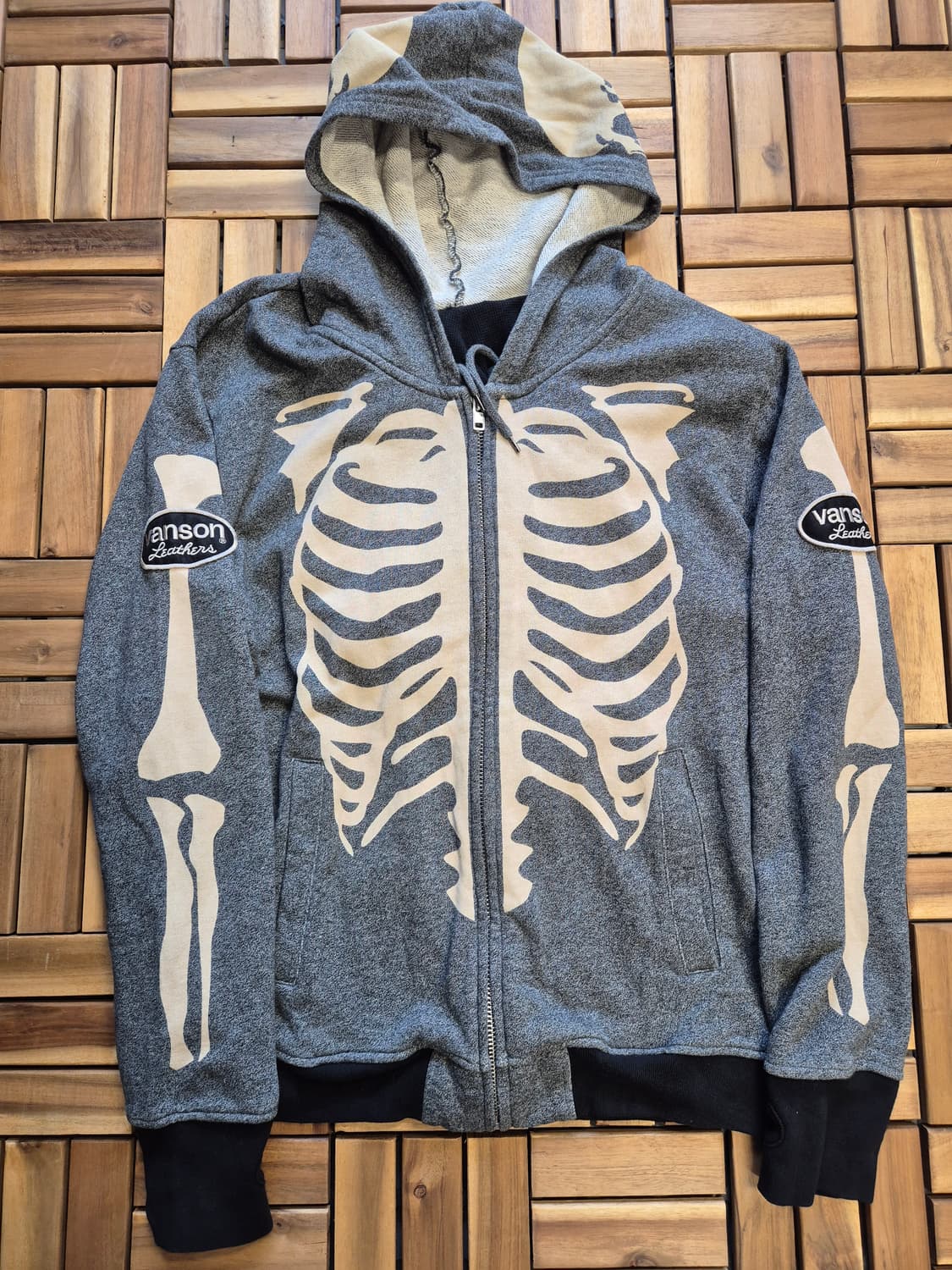 Vanson 밴슨 본 스켈레톤 레어이드 후드집업 상품이미지1