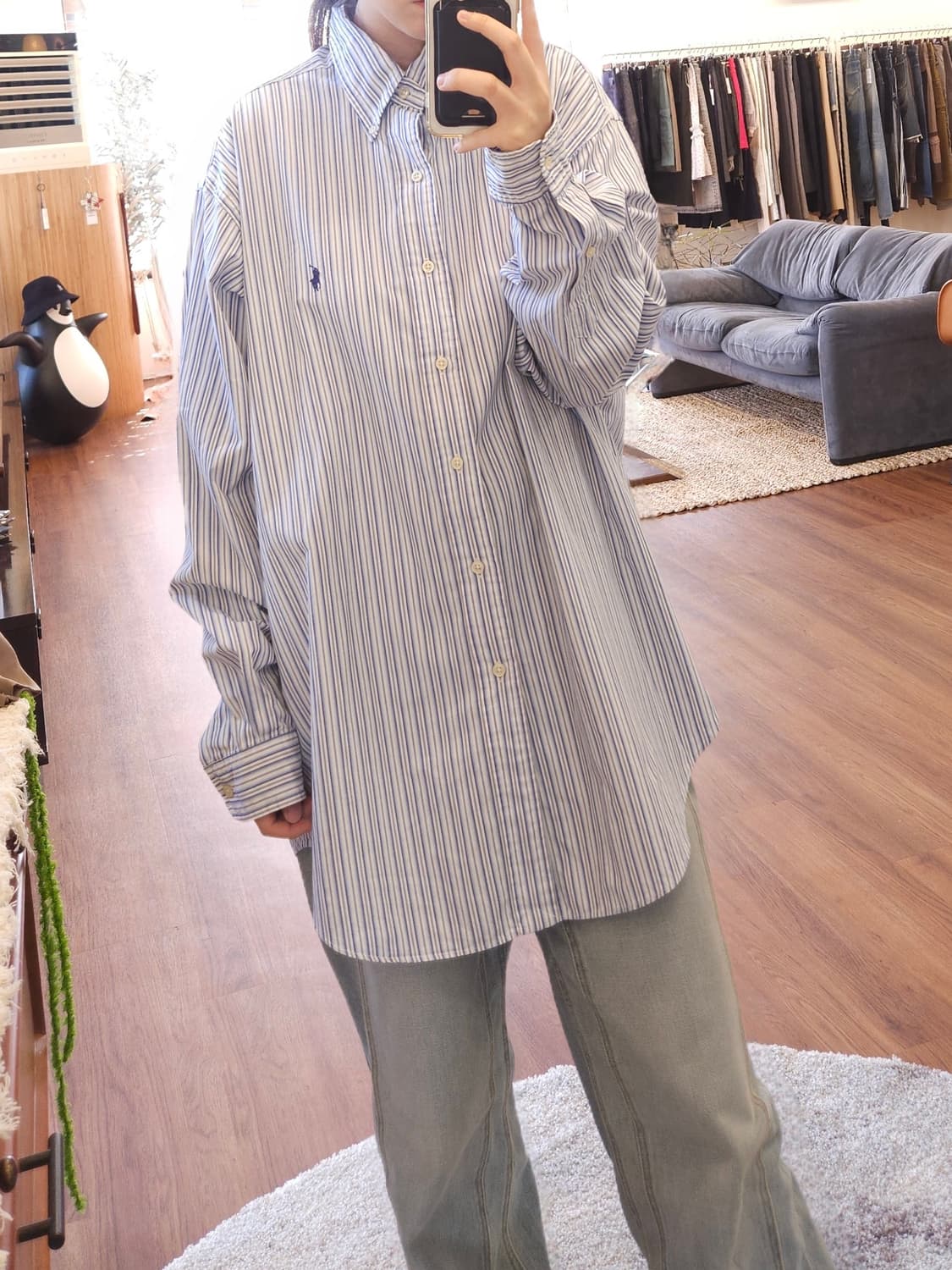 폴로 랄프로렌 블레이크 블루 스트라이프 셔츠 상품이미지4