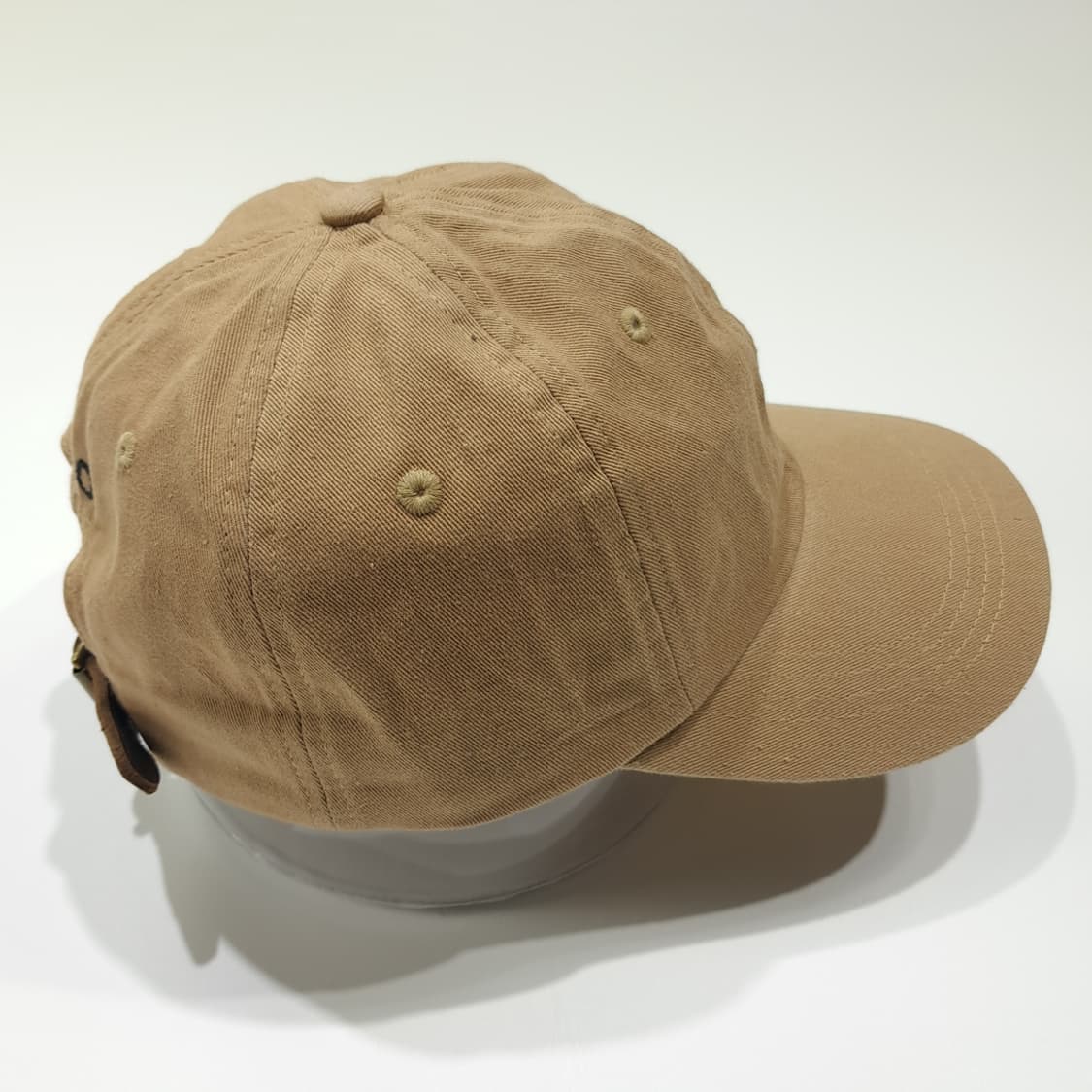 CL457 폴로 코튼 가죽스트랩 포니자수 베이지 볼캡 모자 상품이미지4