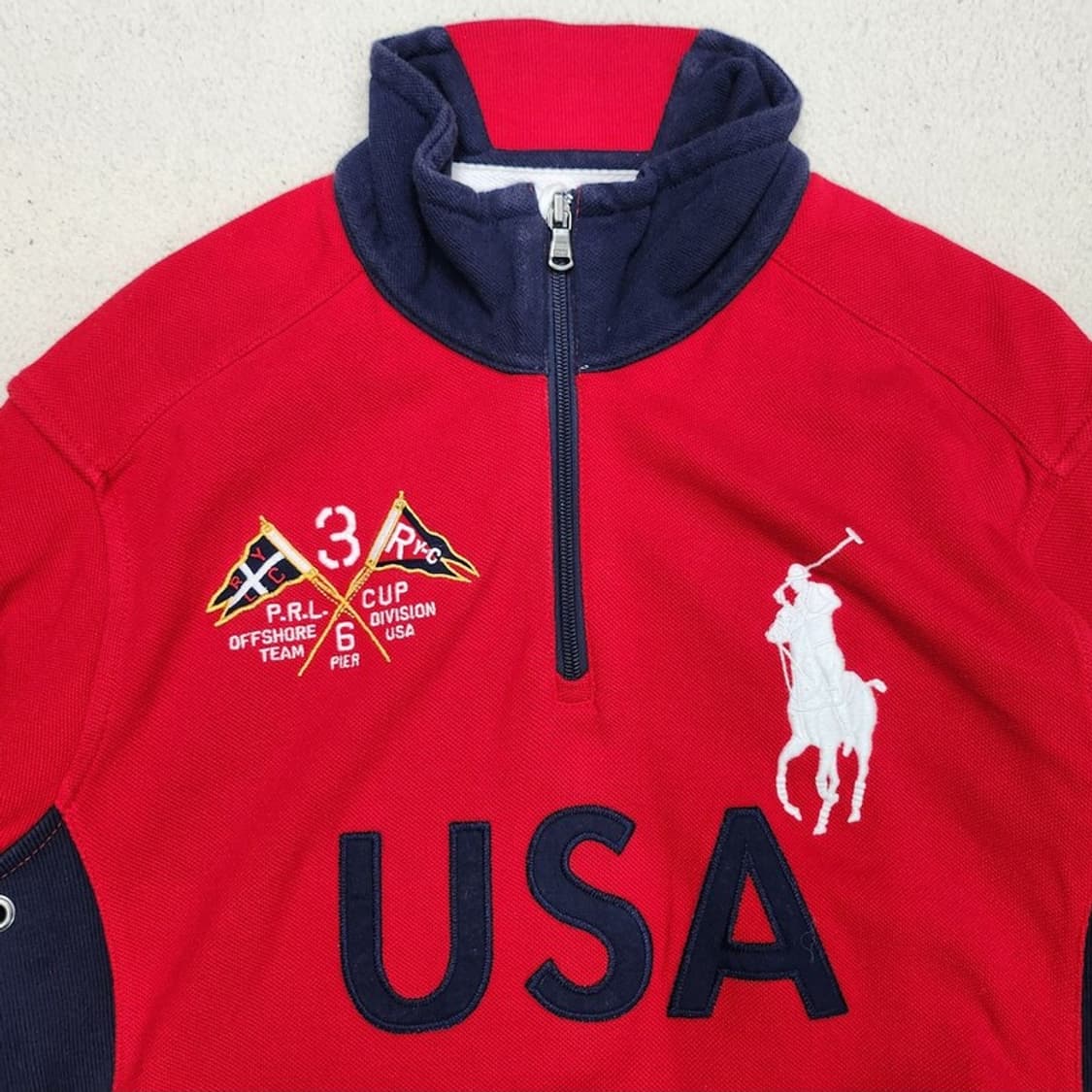 RALPH LAUREN 빅포니 USA 레이싱 반집업  M 상품이미지2