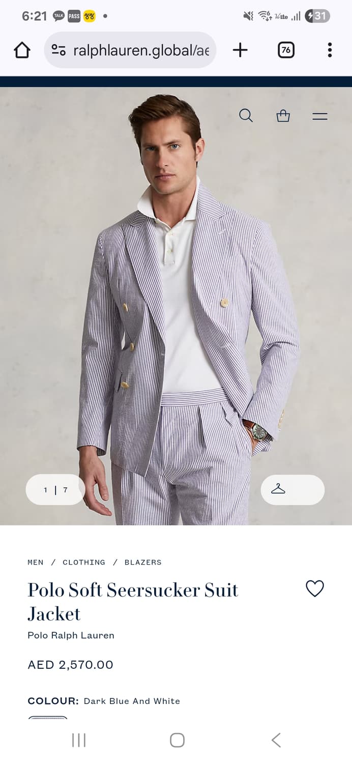 랄프로렌 시어서커 더블자켓 상품이미지2