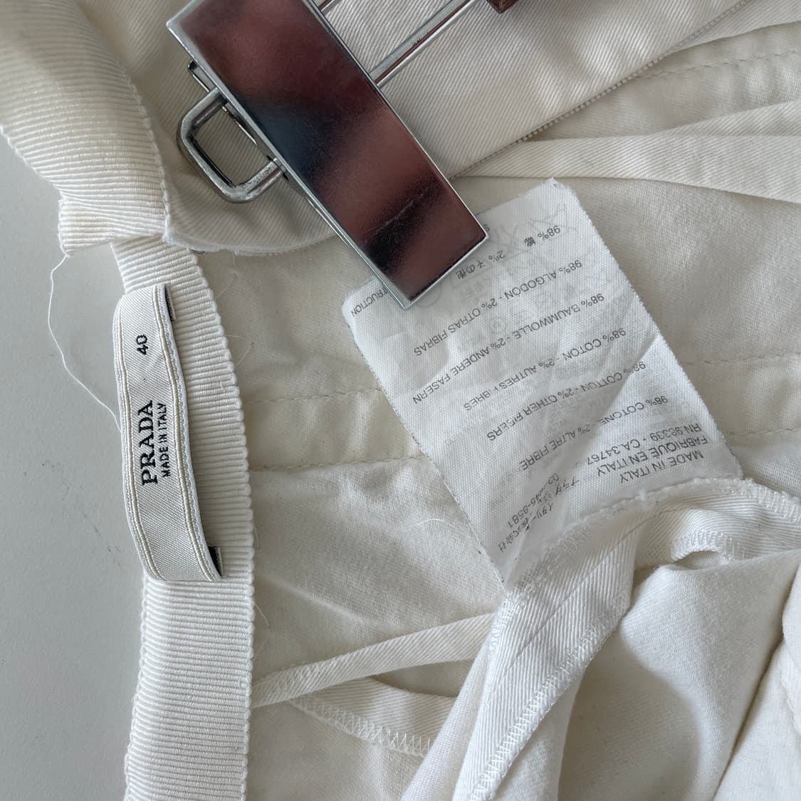 프라다 40|여성55 화이트/아이보리 플레어 스커트 상품이미지4