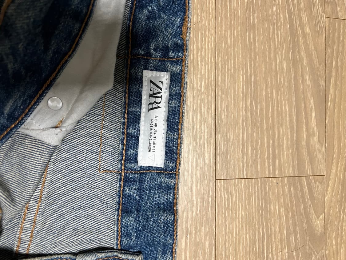 Zara 배기핏 데님 버뮤다 팬츠 상품이미지3