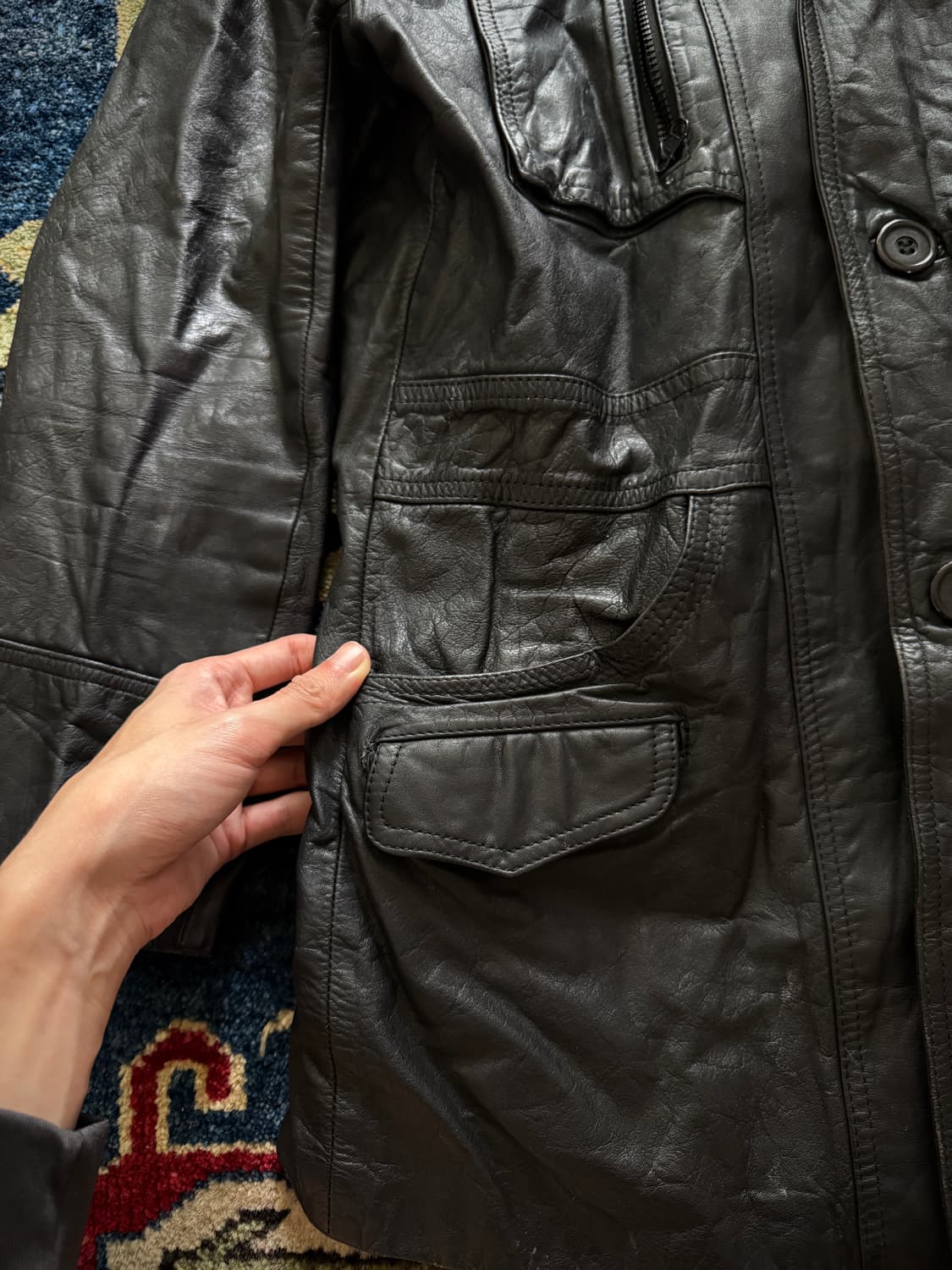 Ship Leather sherpa lined car coat 상품이미지5