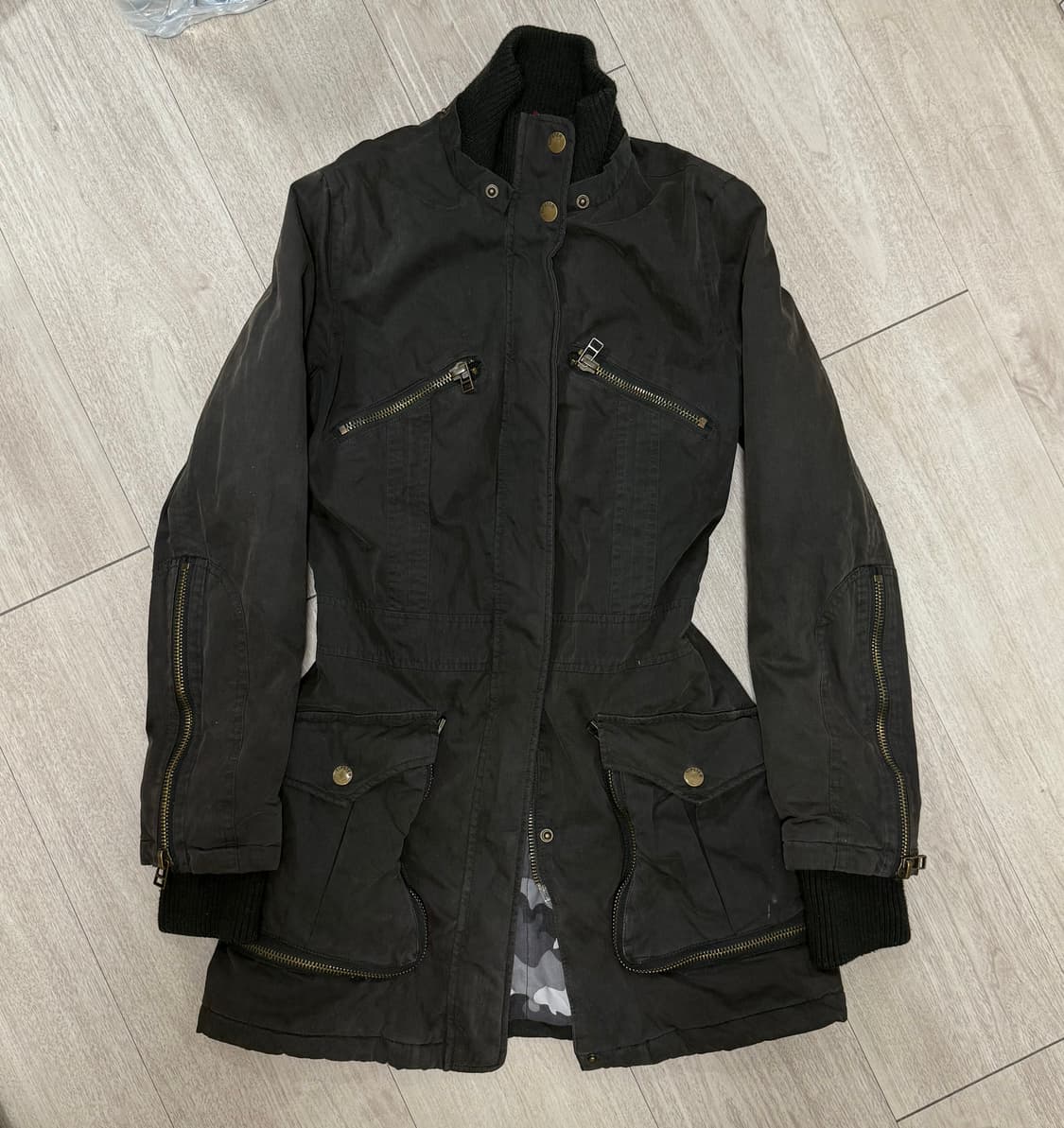 빈티지 와투케 투웨이 차콜 야상 자켓 집업 상품이미지1