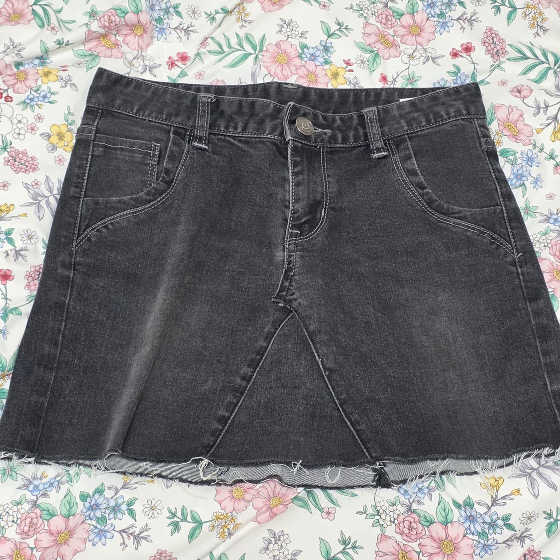 3000원 빈티지)와투케 데님 워싱 흑청치마 상품이미지1