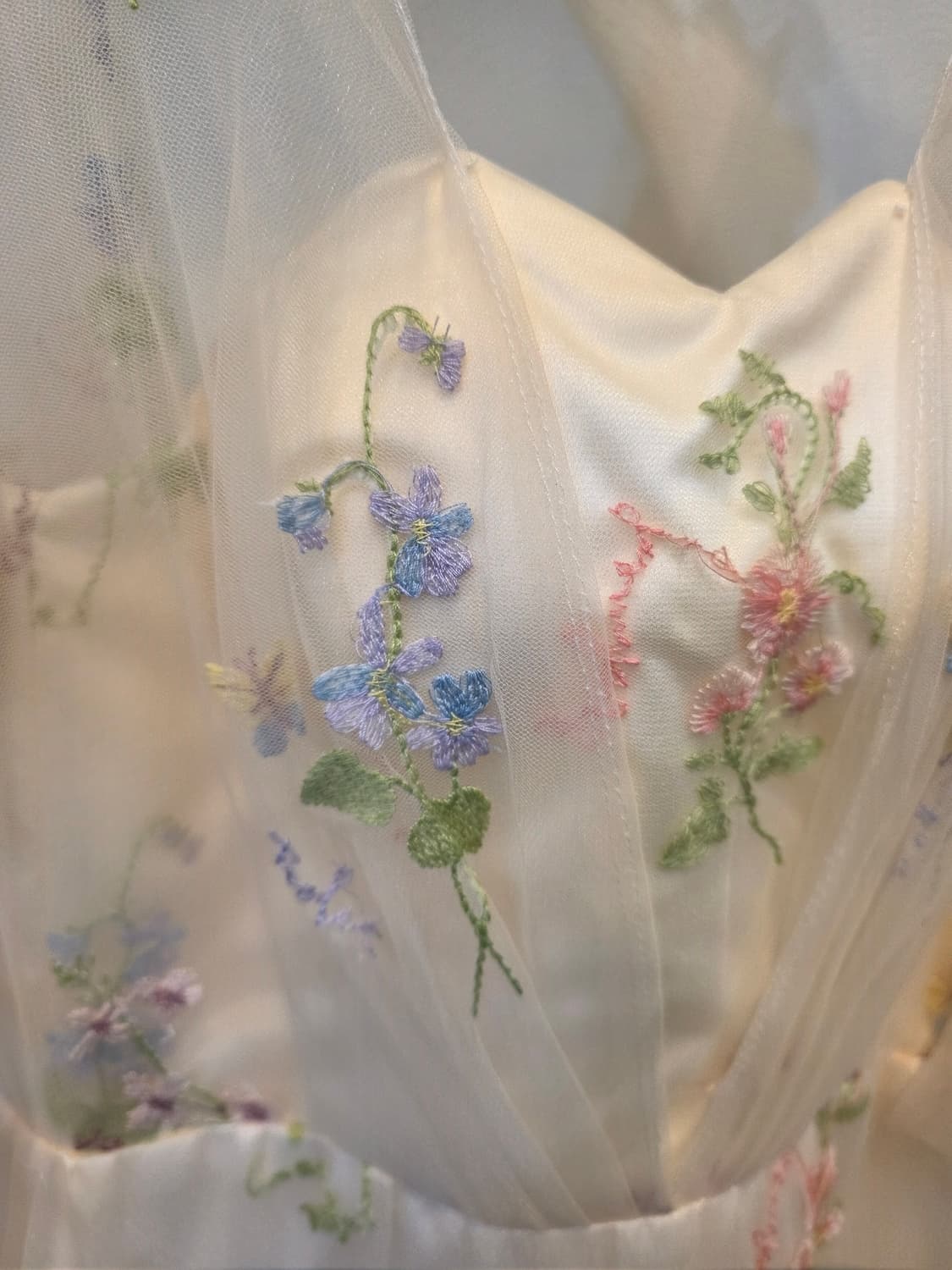 플라워 자수 롱 원피스 상품이미지3