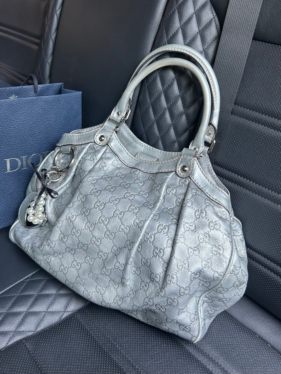 여름맞이☀️‼️)) 구찌 GG 모노그램 실버 빈티지 숄더백입니다 👜✨ 상품이미지2