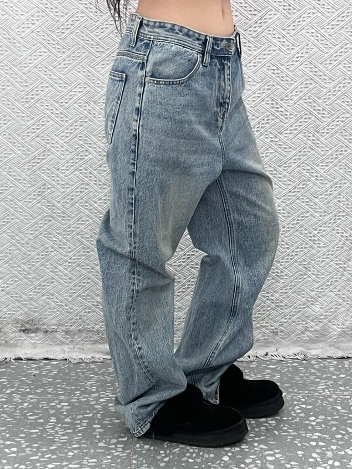 플랙 X OAM 빈티지 Y2K 연청 오렌지패치 데님팬츠 M C09522 상품이미지2