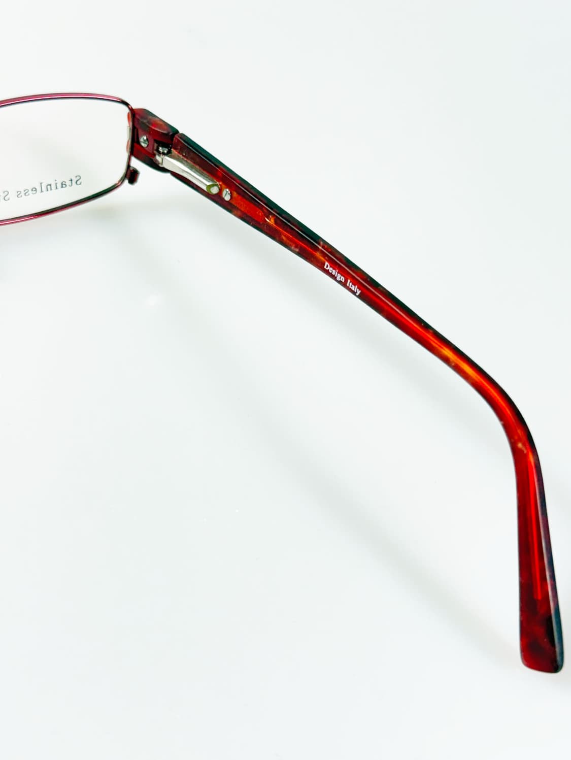90s TOKIO 버건디 메탈 슬림 스퀘어 빈티지 안경 상품이미지7