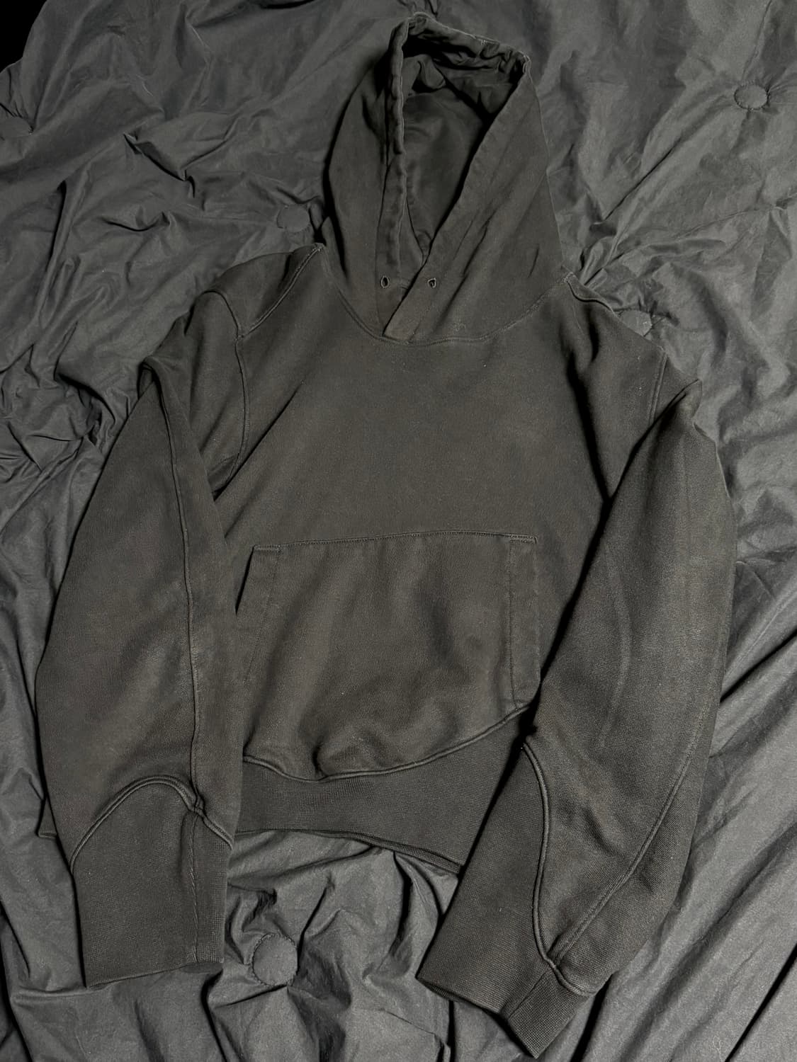 EE GARMENT DYED WAVE HOODED BLACK S 상품이미지4