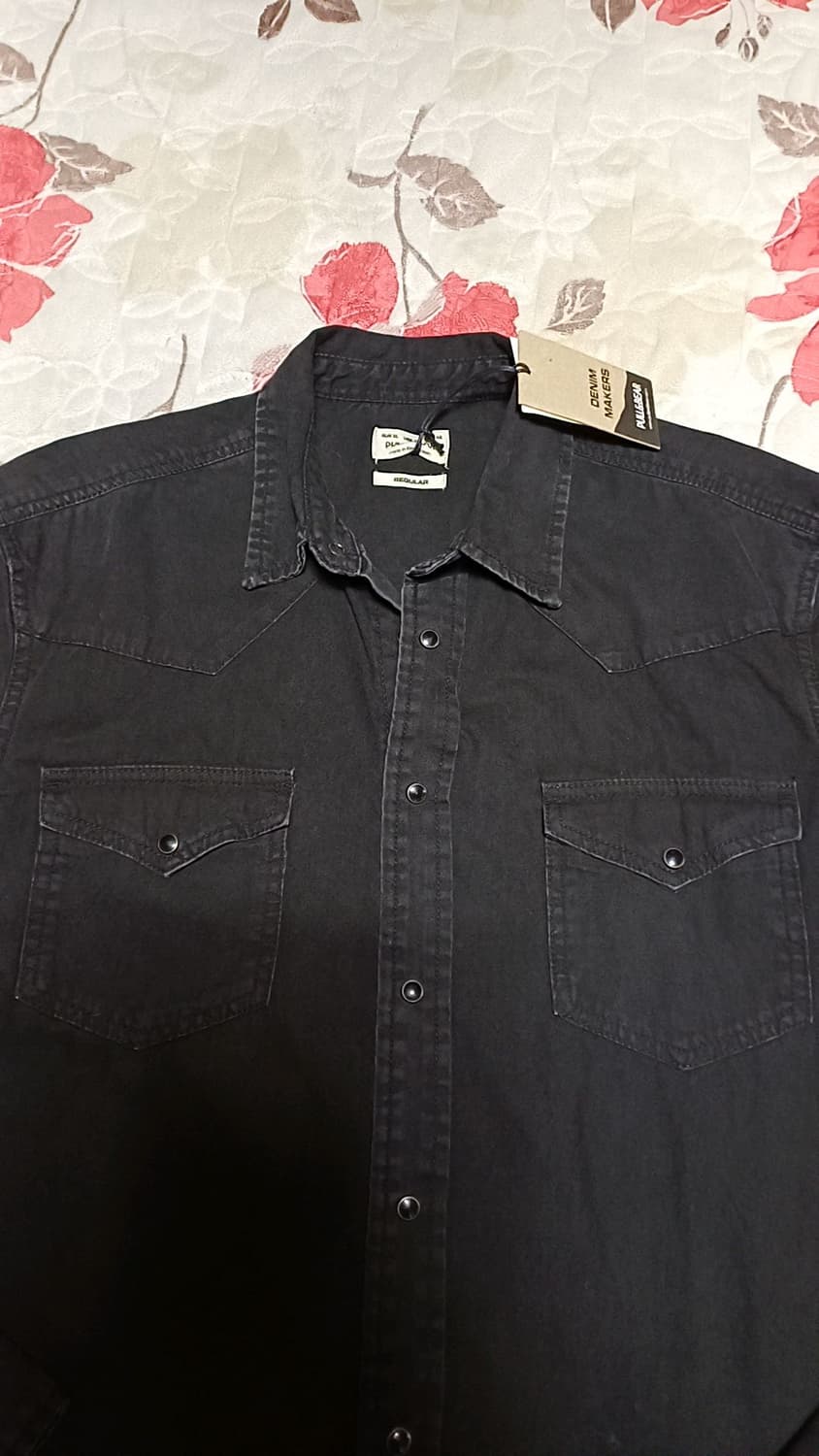 풀앤베어 미사용 워싱블랙남방 110 가슴64 기장78 상품이미지4